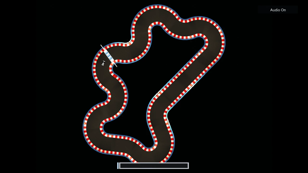 Asymmetric generated circuit with tight bends, long straights and a start-finish line